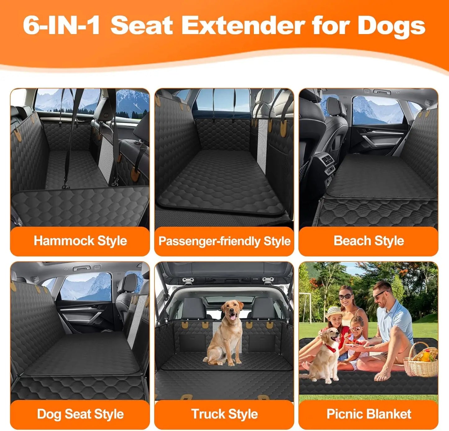 Waterproof Pet Travel Accessories Foldable Dog Car Seat Safety Hammock Trunk Mat Rear Back Seat Protector - Mr. Oliver's Market