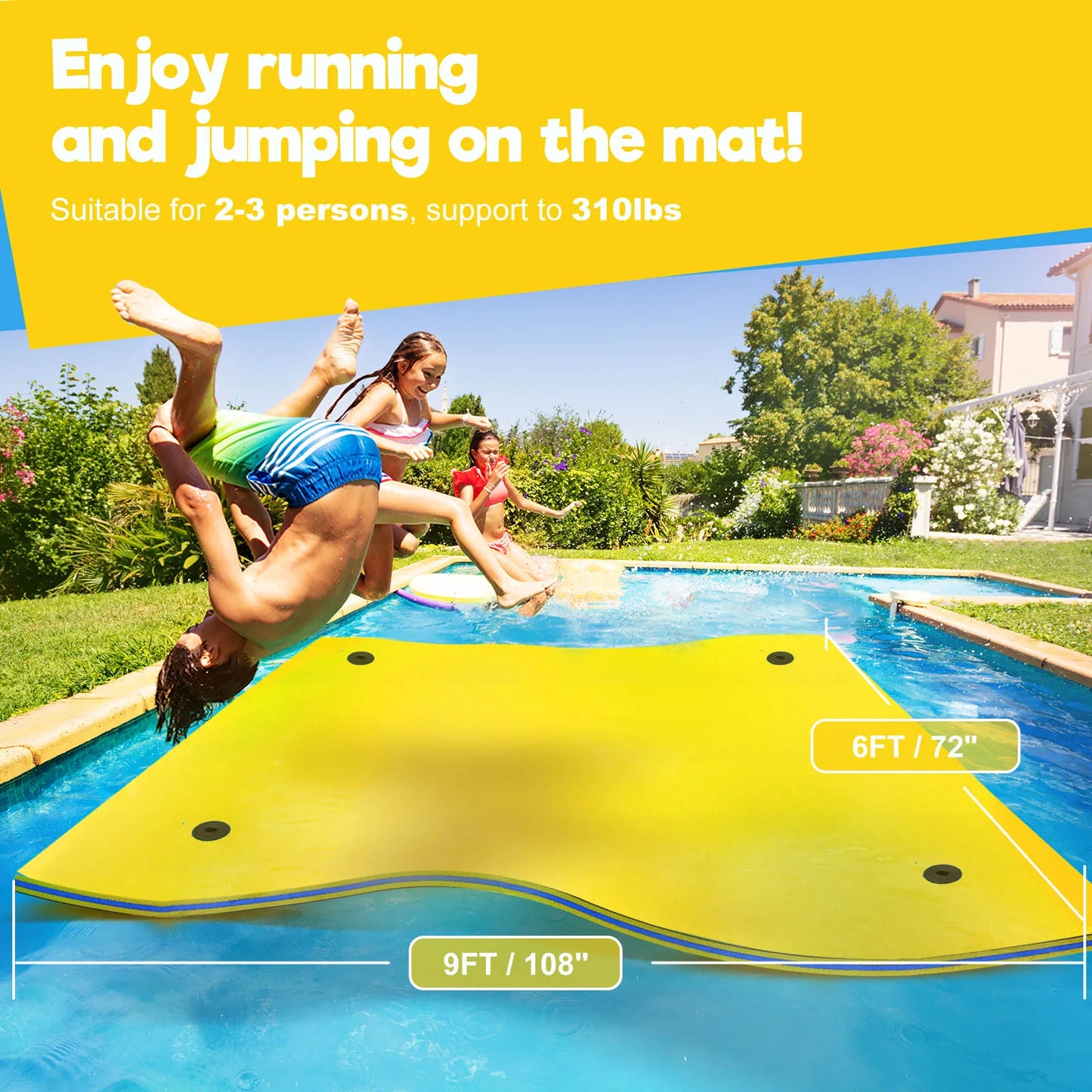 HALLOLURE Floating Water Pad Mat for Pool Beach Lake Fun