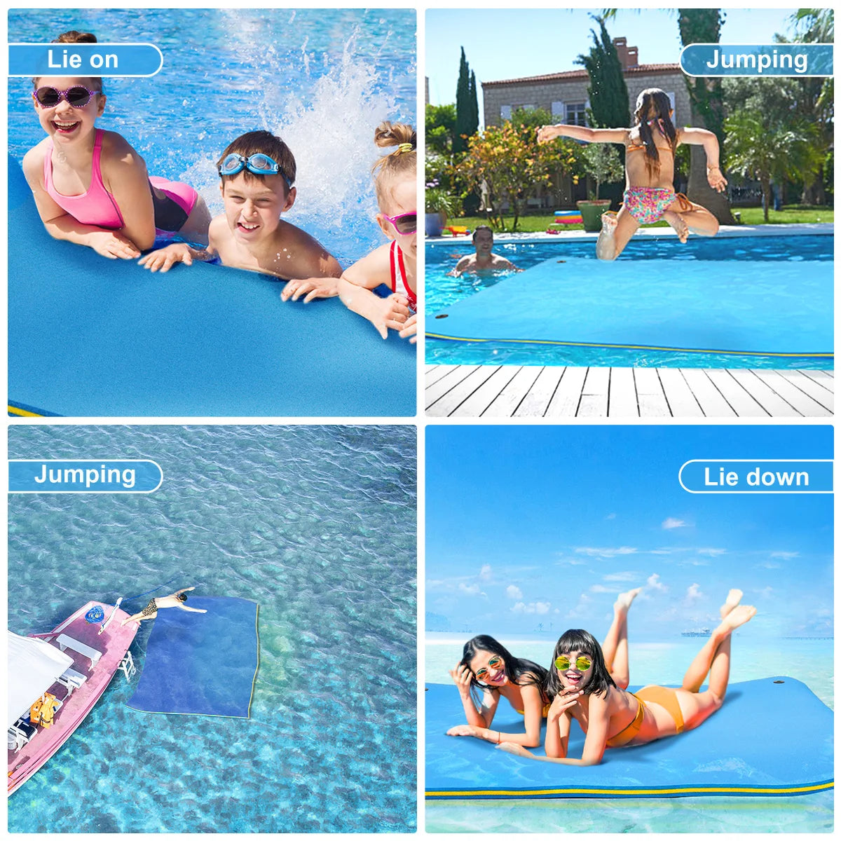 HALLOLURE Floating Water Pad Mat for Pool Beach Lake Fun