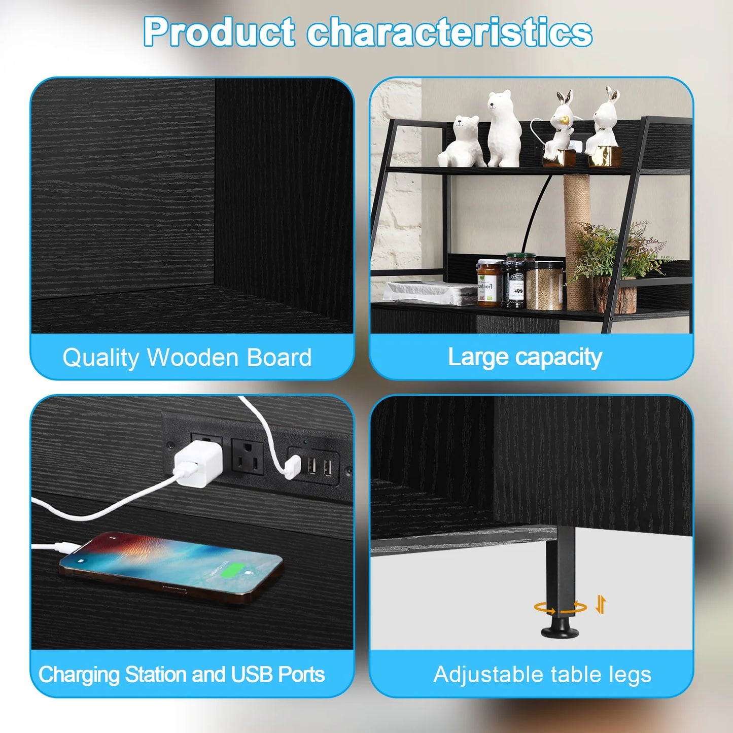 Closure Cat Litter Box Enclosure With Storage Shelves Charging Station