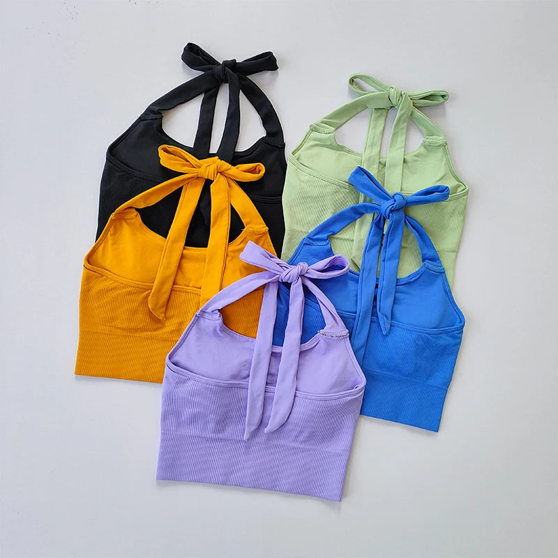 Quick Dry Strapless Sports Bra Women Yoga Crop Top