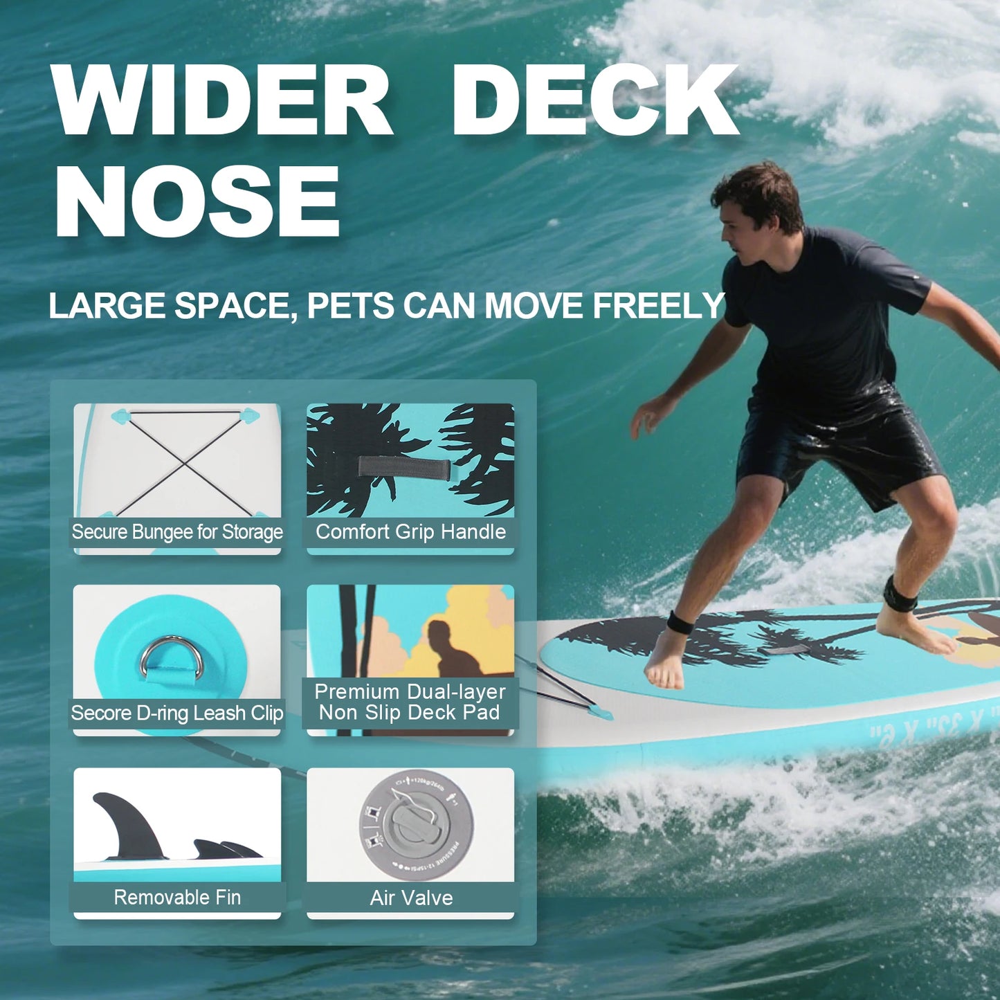 CADALENE Portable Inflatable Stand Up Paddle Board Full Kit - Mr. Oliver's Market