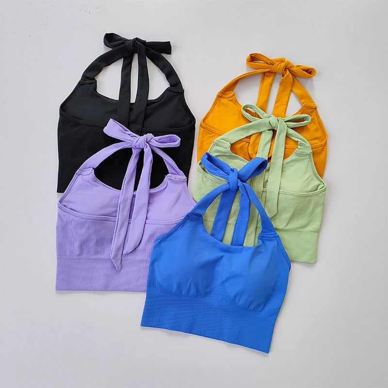 Quick Dry Strapless Sports Bra Women Yoga Crop Top