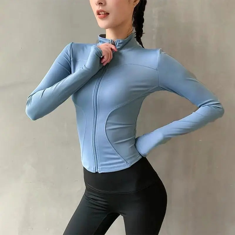 VEKYCN Fitness Jacket Women Zipper Long Sleeve Quick Dry Top - Mr. Oliver's Market