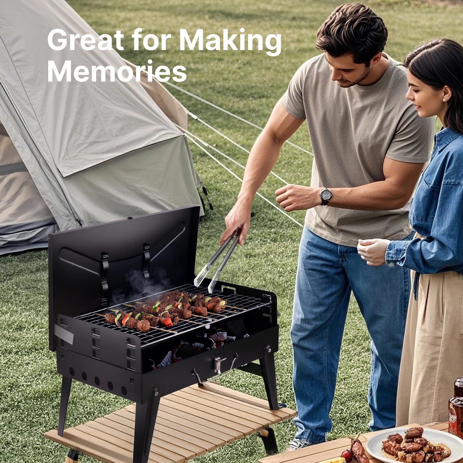 Hign-concerned Portable Charcoal Grill Foldable BBQ Outdoor - Mr. Oliver's Market